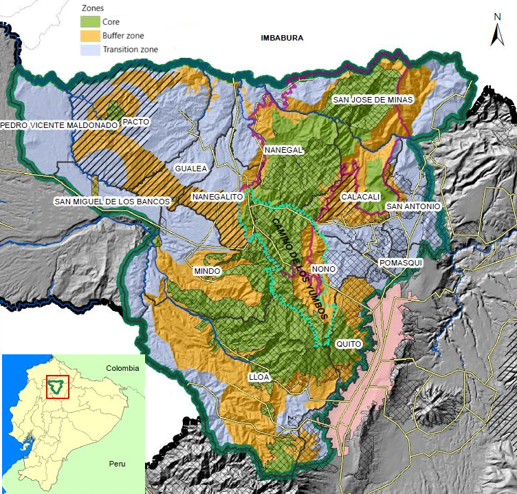Map Reserva del Choco Andino Pichincha